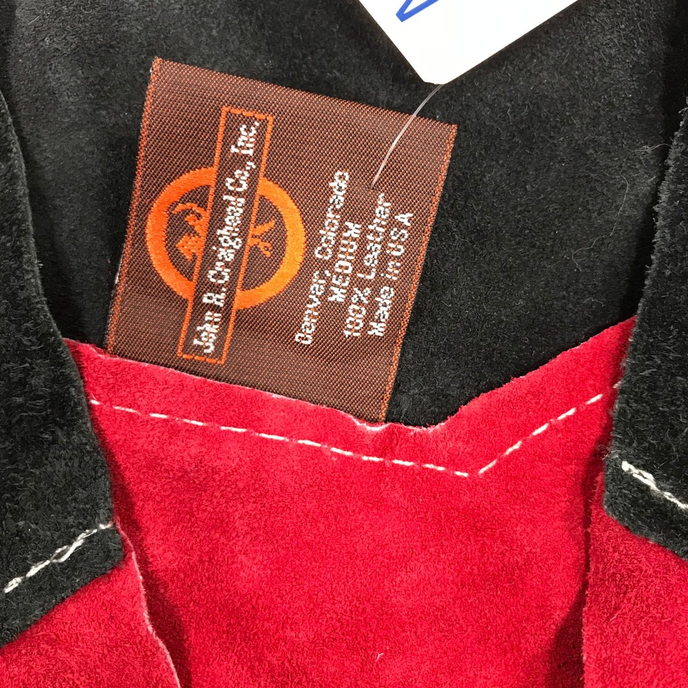 John R Craighead Kids Red Black Suede Leather Fringe Western Star Vest Medium - Picture 4 of 10